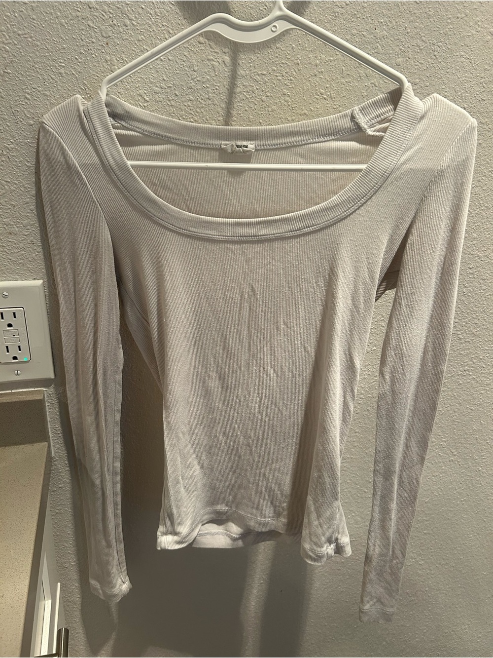 Cotton On Women's Long Sleeve Scoop Neck Top - White